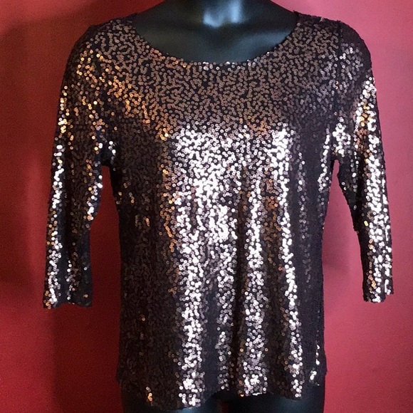 CALVIN KLEIN SEQUINED TOP SIZE L - Picture 1 of 5